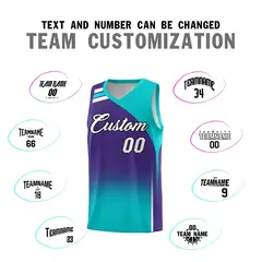 Purple Aqua Gradient Basketball Jersey 4