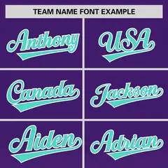 Purple Aqua Gradient Sparkle-Effect Baseball Jersey 3