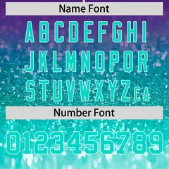 Purple Aqua Gradient Sparkle-Effect Baseball Jersey 4