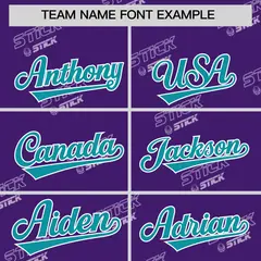 Purple Aqua Graffiti Full Button Baseball Jersey 3
