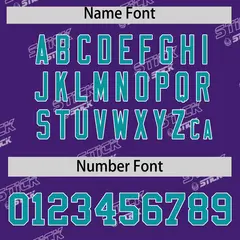 Purple Aqua Graffiti Full Button Baseball Jersey 4