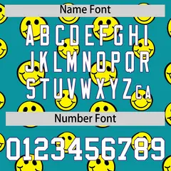 Purple Aqua Graffiti Gradient Smile Baseball Jersey 4