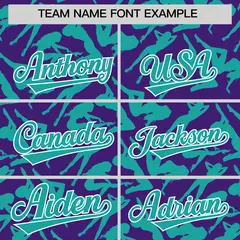 Purple Aqua Graffiti Pattern Baseball Jersey 3