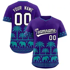 Purple Aqua Graffiti Pattern Bossinia Style Baseball Jersey 1