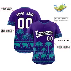 Purple Aqua Graffiti Pattern Bossinia Style Baseball Jersey 2