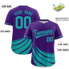 Purple Aqua Graffiti Wind Mark Baseball Jersey 2