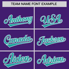 Purple Aqua Grid Blur Pattern Baseball Jersey 3
