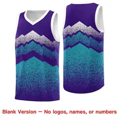 Purple Aqua Mountain Fade Gradient Fashion Basketball Jersey 6