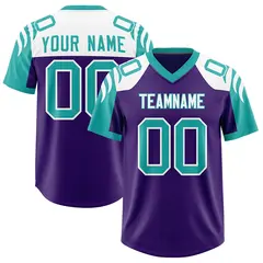 Purple Aqua Raglan Authentic Football Jersey 1