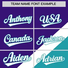 Purple Aqua Raglan Sleeves Varsity Full-Snap Letterman Jacket 3