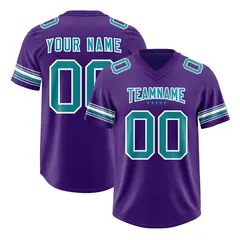 Purple Aqua Retro Sleeve Line Authentic Football Jersey 1