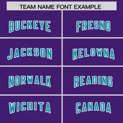 Purple Aqua Retro Sleeve Line Authentic Football Jersey 3