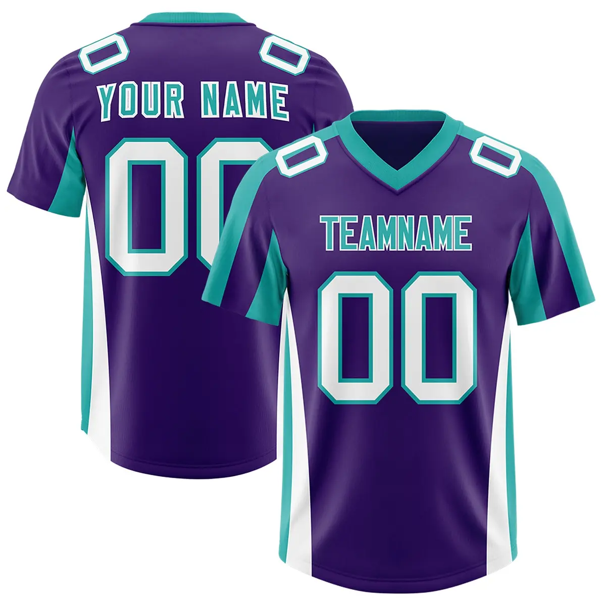 Purple Aqua Side Stripe Authentic Football Jersey