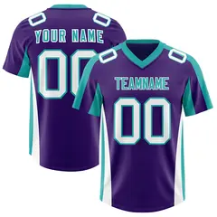 Purple Aqua Side Stripe Authentic Football Jersey 1