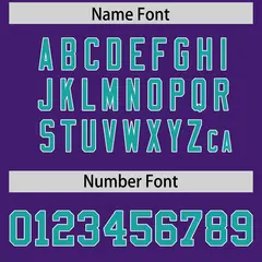 Purple Aqua Star Pattern Raglan Sleeves Football Jersey 4