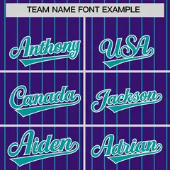 Purple Aqua Stripe Raglan Sleeves Baseball Jersey 3