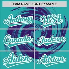 Purple Aqua Swirl Graffiti Pattern Authentic Baseball Jersey 3