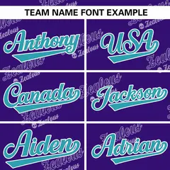 Purple Aqua-White Letter Full-Zip Varsity Bomber Jacket 5