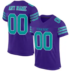Purple Aqua-White Mesh Football Jersey 1