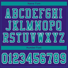 Purple Aqua-White Mesh Football Jersey 3