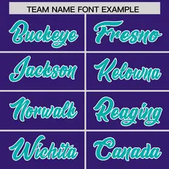 Purple Aqua White Side Stripe Authentic Football Jersey 3