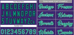 Purple Aqua-White Stripe Fashion Baseball Jersey 3