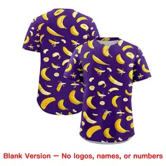 Purple Banana Graffiti Pattern Fashion Baseball Jersey 7