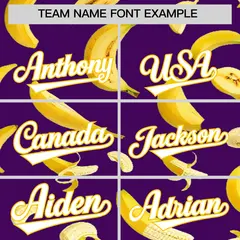 Purple Banana Graffiti Pattern Fashion Baseball Jersey 4