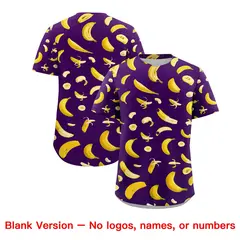 Purple Banana Graffiti Pattern Fashion Baseball Jersey 7