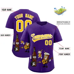 Purple Beer Day Parties Baseball Jersey 2