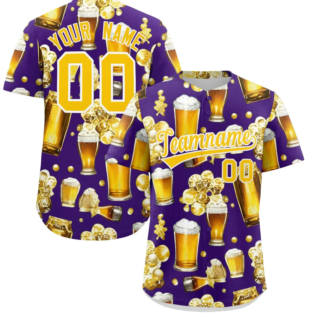 Purple Beer Day Parties Baseball Jersey