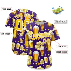 Purple Beer Day Parties Baseball Jersey 2