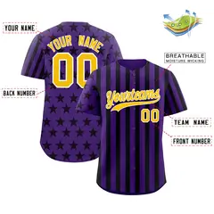 Purple Black American Flag Graffiti Baseball Jersey 2