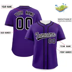 Purple Black Classic Authentic Baseball Jersey 2
