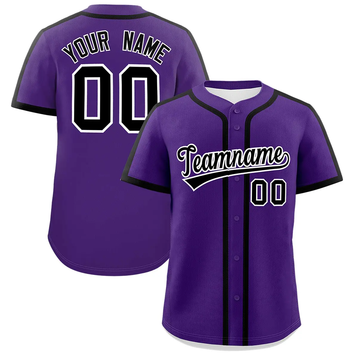 Purple Black Classic Authentic Baseball Jersey