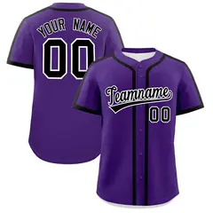 Purple Black Classic Authentic Baseball Jersey 1