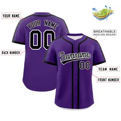 Purple Black Classic Authentic Baseball Jersey 2