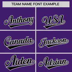 Purple Black Classic Authentic Baseball Jersey 3