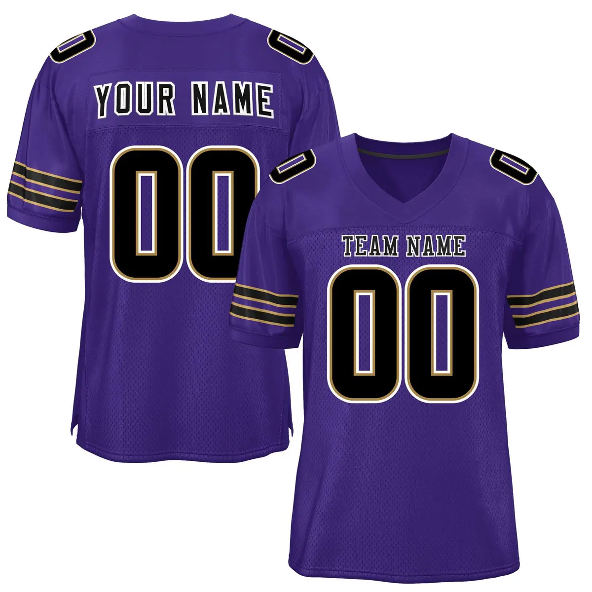 Purple Black Classic Mesh Authentic Football Jersey