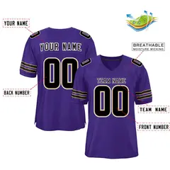 Purple Black Classic Mesh Authentic Football Jersey 2
