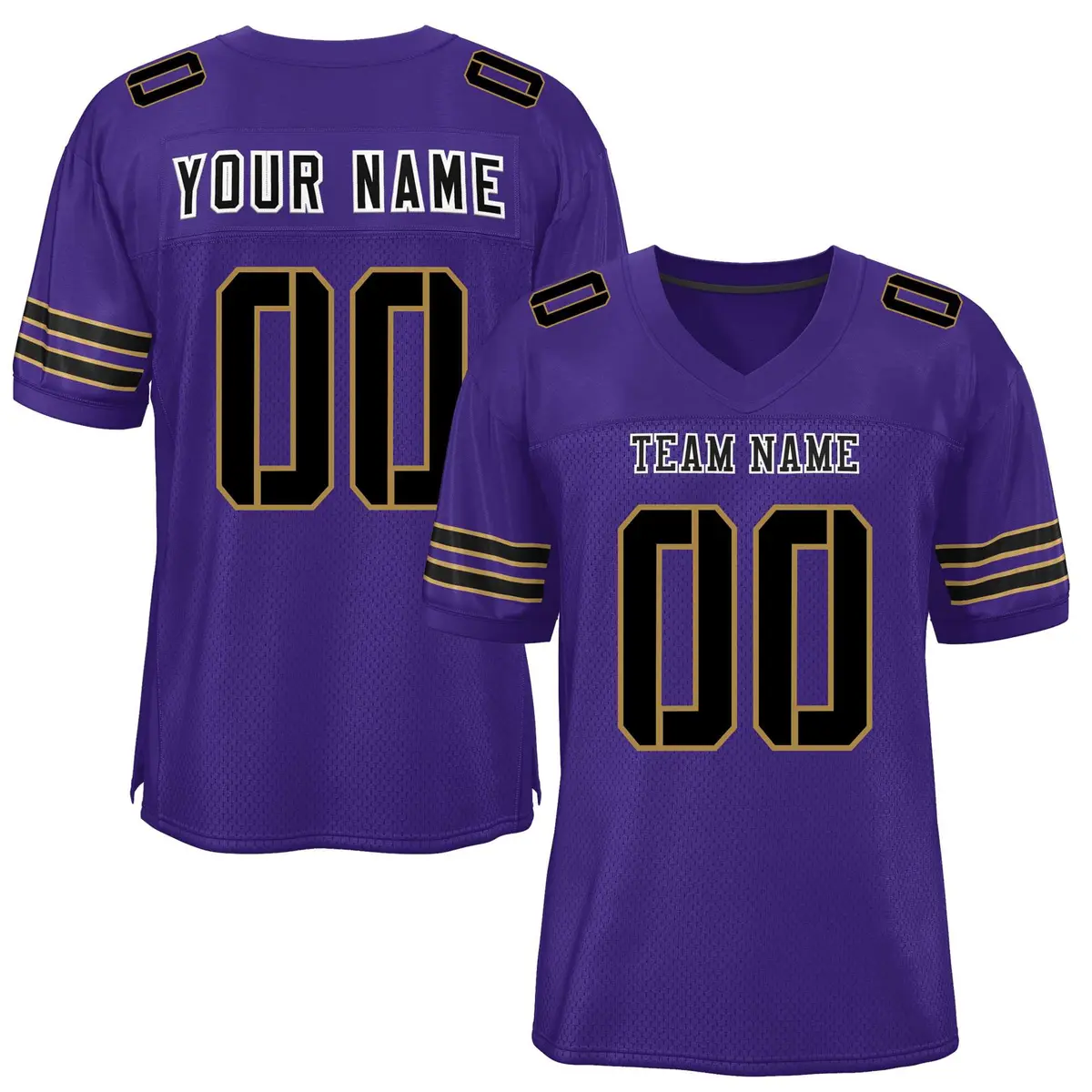 Purple Black Classic Mesh Authentic Football Jersey