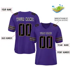 Purple Black Classic Mesh Authentic Football Jersey 2