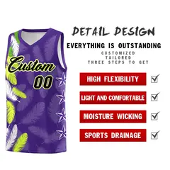 Purple Black Feather Series Graffiti Pattern Basketball Jersey 2