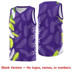 Purple Black Feather Series Graffiti Pattern Basketball Jersey 6