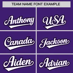 Purple Black Flame Outline Side Pattern Baseball Jersey 3