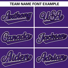Purple Black Full Button Authentic Baseball Jersey 3