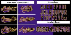 Purple Black-Gold Split Two Tone Letterman Varsity Full-Snap Jacket 3