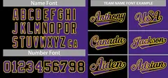 Purple Black-Gold Split Two Tone Letterman Varsity Jacket 3