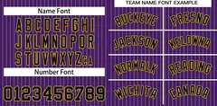 Purple Black-Gold Stripe Fashion Baseball Jersey 3