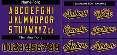 Purple Black-Gold Stripe Raglan Baseball Jersey 3